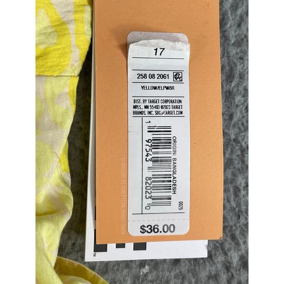 Future Collective Dress Women 17 Yellow Sundress Midi Spaghetti Strap Ruffle NWT - Picture 3 of 9